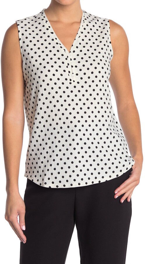 adrianna papell polka dot top