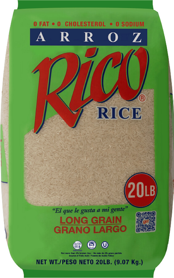 Rico Rice, Long Grain Rice, 20 lbs. Allergens Not Contained