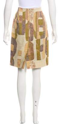 Ports 1961 Woven Linen Pencil Skirt