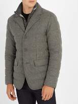 Thumbnail for your product : Herno Single Breasted Quilted Down Wool Blend Jacket - Mens - Grey