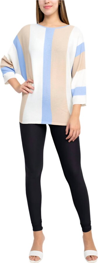 Cyrus Boat Neck Knit Sweater In Ice Water Berry Crema