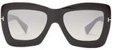 Thumbnail for your product : Tom Ford Eyewear - Oversized Acetate Butterfly Sunglasses - Womens - Black