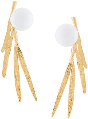 Wouters & Hendrix Bamboo Leaf pearl earrings