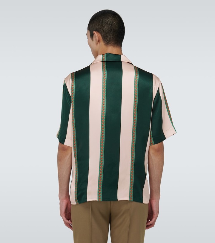 Casablanca Laurel striped silk bowling shirt ShopStyle