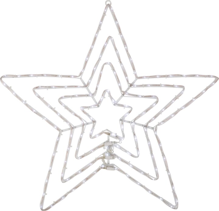 Northlight Lighted Layered Stars with Controller Window Silhouette