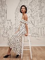 Thumbnail for your product : Johanna Ortiz Off-Shoulder Polka Dot Print Midi Dress