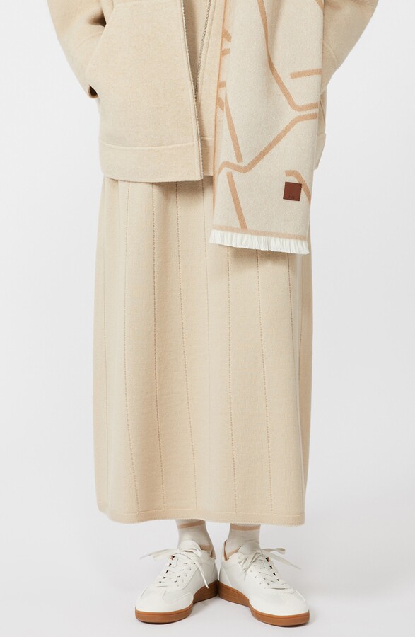 MM by Max Mara Peonie Virgin Wool Maxi Sweater Skirt