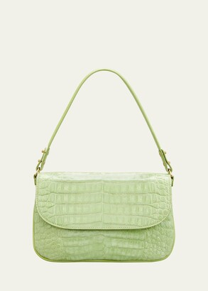 GREEN CROC PU LEATHER BAG WITH GOLD AKA® TAG – CAUSE For Elegance
