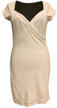 Velvet White Cotton - elasthane Dress for Women