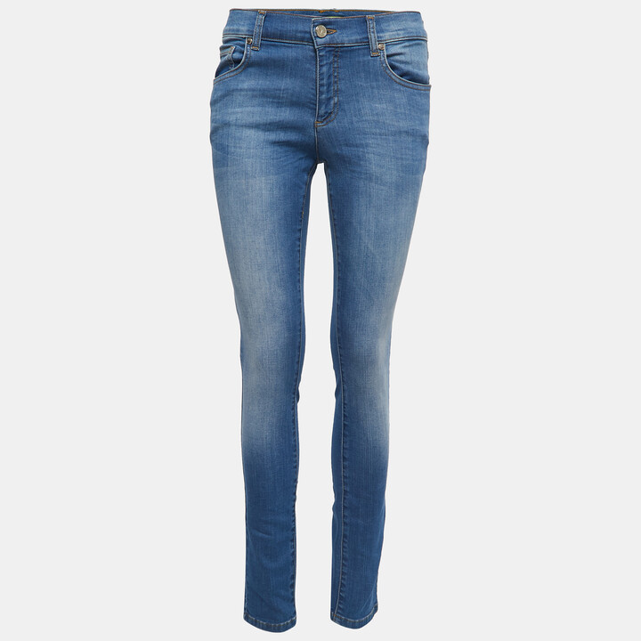 Versace Jeans Blue Washed Denim Skinny Jeans S Waist 28"