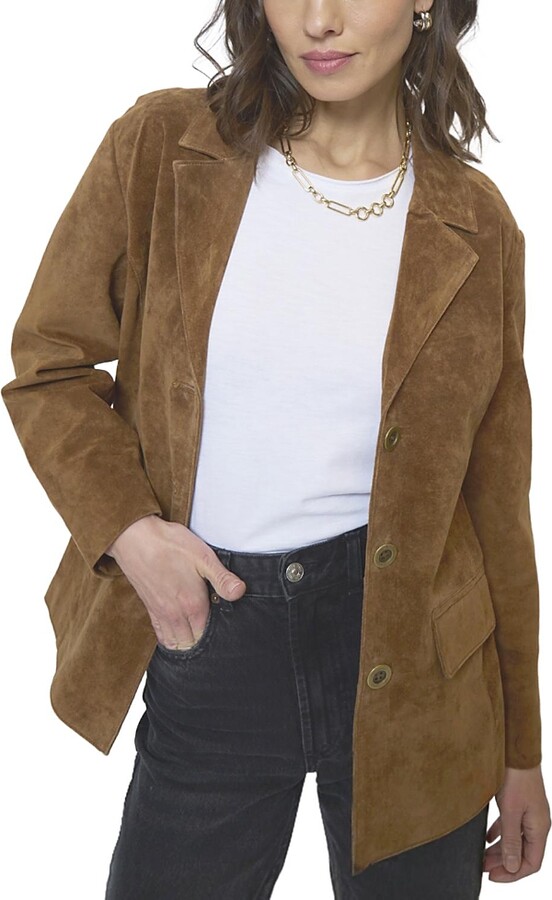 Central Park West Women's Atlas Suede Bf Blazer
