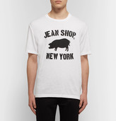 Thumbnail for your product : Jean Shop Printed Slub Cotton-jersey T-shirt - White