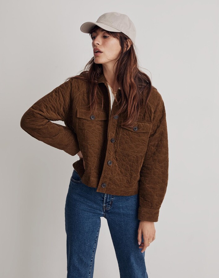 Madewell Quilted Corduroy Crop ShirtJacket ShopStyle Casual Jackets