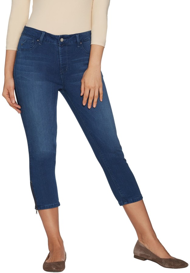 pull on stretch denim capris