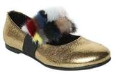 Thumbnail for your product : Leather Ballerina Flats W/ Mink Fur