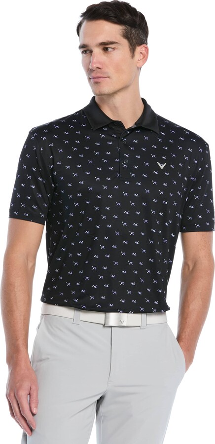 Callaway Men's All Over Birdie Chev Print Polo Shirt