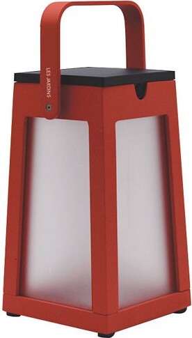 Les Jardins Tinka Outdoor Solar LED Lantern in Red, Size: 5 light