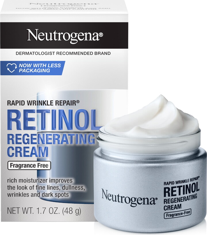 Neutrogena Rapid Wrinkle Repair Retinol Cream Face Moisturizer, Anti Aging Skin Care, 1.7 oz
