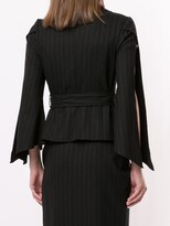 Thumbnail for your product : Lisa Von Tang Pinstriped Wrap Blazer