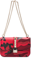 Thumbnail for your product : Valentino Camouflage Medium Lock Flap Bag in Red Camo
