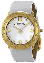 Thumbnail for your product : Marc Jacobs Amy White Dial Gold-tone White Leather Ladies Watch MBM1150