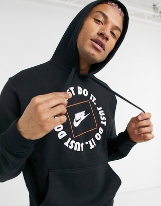 Nike Just Do It hoodie in black S26 - ShopStyle