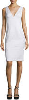 Thumbnail for your product : Michael Kors Collection Sleeveless V-Neck Sheath Dress, Optic White
