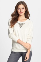 Thumbnail for your product : Halogen Dolman Sleeve Sequin & Jewel Embellished Sweatshirt