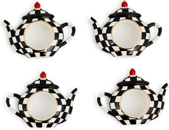 Mackenzie Childs Courtly Check Teapot Napkin Rings