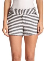 Thumbnail for your product : Alice + Olivia Cady Striped Textured Cotton Shorts