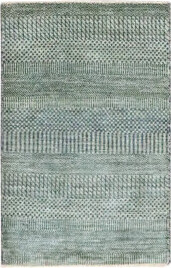 Latitude Run 2'x3' Pastel Gray, Lush and Plush, Hand Knotted, Modern Grass Design, Wool with touch of Silk, Tone on Tone, Mat, Sample, Oriental Rug