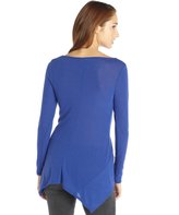 Thumbnail for your product : Wyatt Sapphire Blue Stretch Knit Front Seam Detail Handkerchief Hem Top