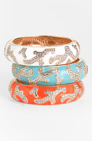 Thumbnail for your product : Sequin Large Pavé Coral Enamel Bangle