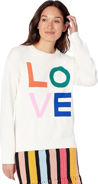 ENGLISH FACTORY Love Sweater (White) Women's Clothing - ShopStyle
