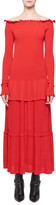 Thumbnail for your product : Altuzarra Vendaval Off-the-Shoulder Long-Sleeve Smocked Tiered Midi Dress