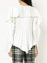 Thumbnail for your product : Self-Portrait pleated ruffle trim blouse