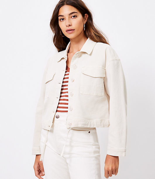 loft white jean jacket