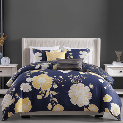 Bebejan Sunglow 100% Cotton Sateen 5 Piece Reversible Comforter Set