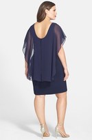 Thumbnail for your product : Betsy & Adam Beaded Chiffon Overlay Dress (Plus Size)