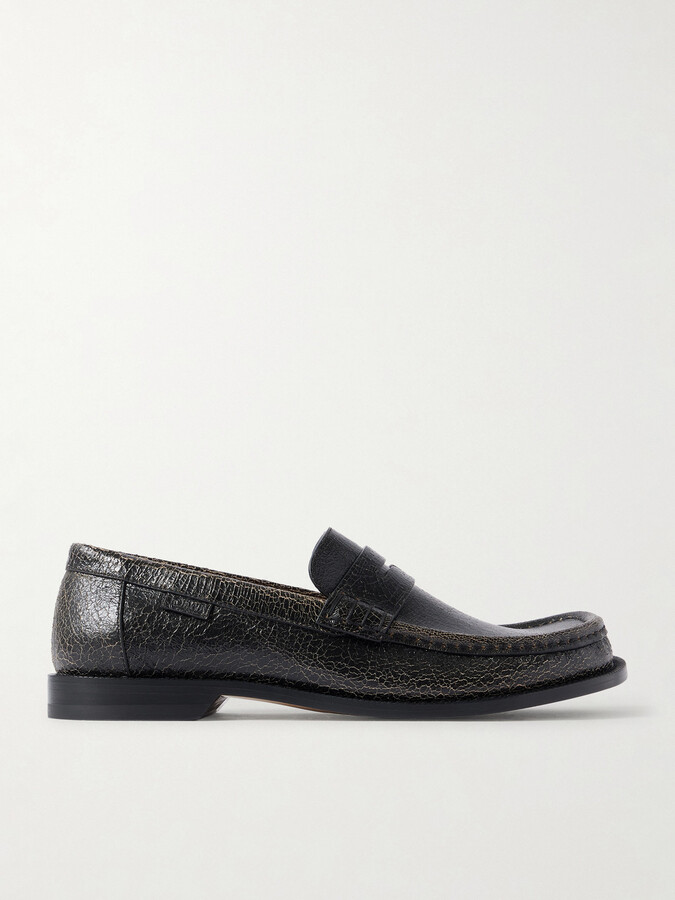 Campo Cracked-Leather Loafers