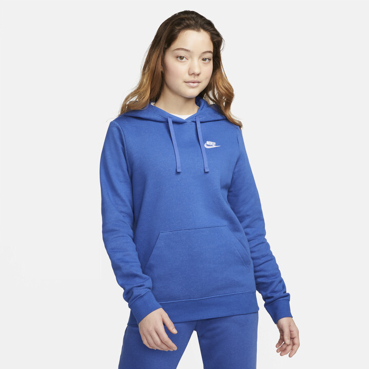 Nike Women's Sportswear Club Fleece Pullover Hoodie in Blue - ShopStyle