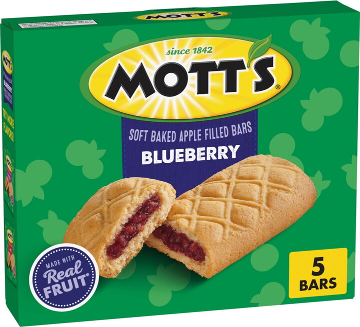 Mott’s Mott's Soft Baked Apple Filled Bars, Blueberry Flavor Snacks, 5 Ct, 6.55 oz