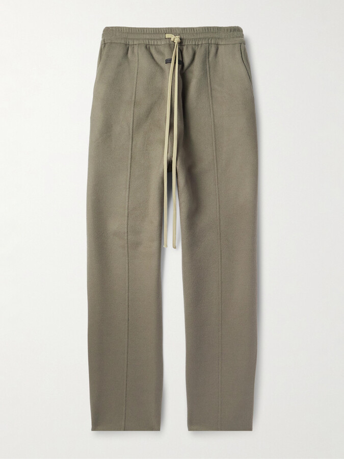 Fear Of God Forum Straight-Leg Logo-Appliquéd Wool and Cashmere-Blend Drawstring Trousers