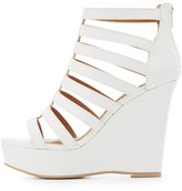 Thumbnail for your product : Charlotte Russe Caged Platform Wedge Sandals