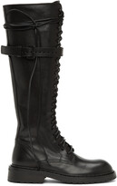 Thumbnail for your product : Ann Demeulemeester Black High Combat Boots