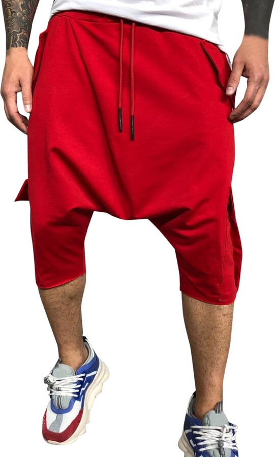 AWDX Harem trousers men's baggy with elastic streetwear hippie