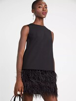 Thumbnail for your product : Kate Spade Feather Trim Crepe Shift Dress