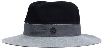 Maison Michel colour block trilby hat - women - Cotton/Rabbit Felt/viscose - L