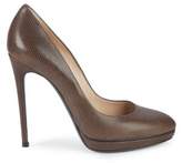 Thumbnail for your product : Casadei Almond-Toe Leather Platform Pumps