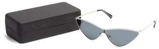 Le Specs The Fugitive Cat Eye Sunglasses - Womens - White Black